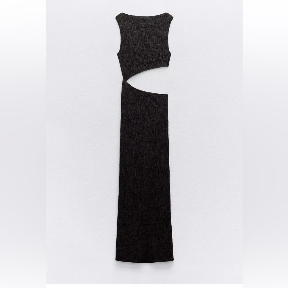 Zara Textured Black Knit Top